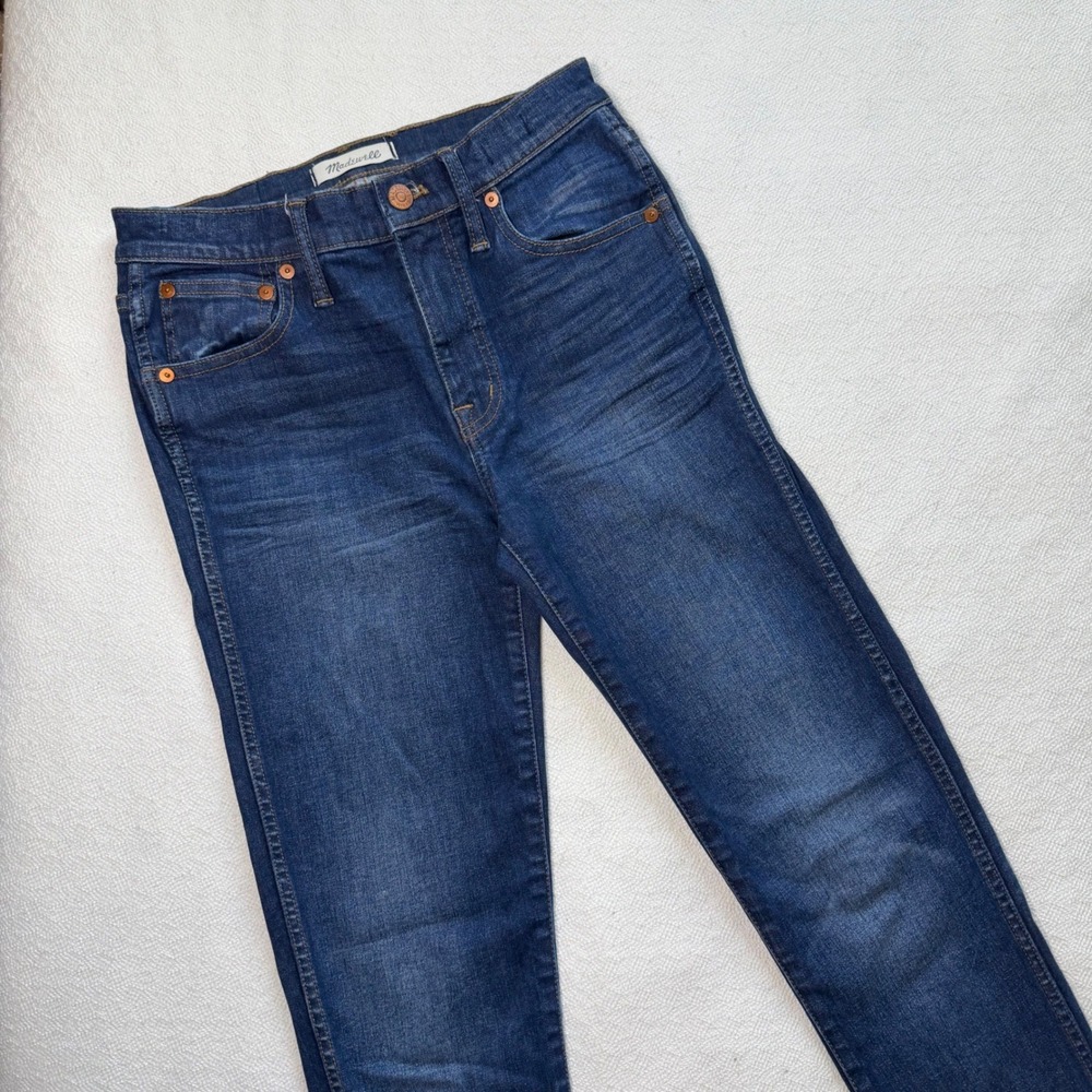 Madewell 9 High Riser Skinny Skinny Jeans Dark Wash 27T F6171 Preppy Academia